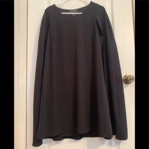 Black dress with cape knee lenght